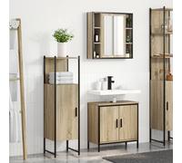 vidaXL Set di mobili da bagno 3 pezzi Rovere Sonoma in legno ingegnerizzato