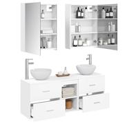 vidaXL Set di mobili da bagno, 5 pezzi, bianco, 53 x 15,5 x 70 cm,