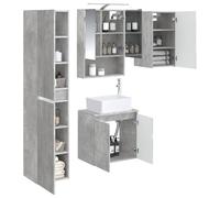 vidaXL Set di mobili da bagno, 5 pezzi, grigio cemento, 50 x 14,5 x 70 cm,
