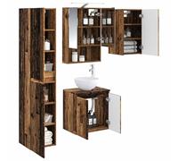 vidaXL Set di mobili da bagno, 5 pezzi, in legno invecchiato,