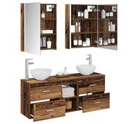 vidaXL Set di mobili da bagno, 5 pezzi, legno antico,