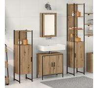 vidaXL Set di mobili da bagno a 4 pezzi in legno ingegnerizzato rovere artisan