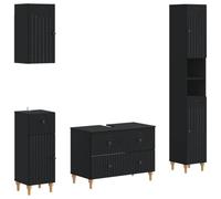 vidaXL Set di Mobili da Bagno da 4 Pezzi ALKMAAR Nero