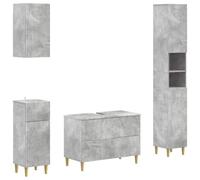 vidaXL Set di Mobili da Bagno da 4 Pezzi ARNHEM Grigio Cemento