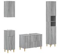 vidaXL Set di Mobili da Bagno da 4 Pezzi ARNHEM Sonoma grigio