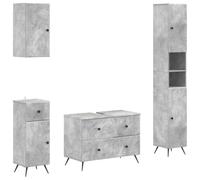 vidaXL Set di Mobili da Bagno da 4 Pezzi BREDA Grigio Cemento