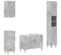 vidaXL Set di Mobili da Bagno da 4 Pezzi DELFT Grigio Cemento