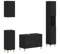 vidaXL Set di Mobili da Bagno da 4 Pezzi DELFT Nero