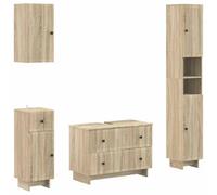 vidaXL Set di Mobili da Bagno da 4 Pezzi EDE Rovere Sonoma