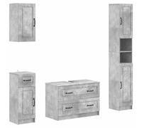 vidaXL Set di Mobili da Bagno da 4 Pezzi UTRECHT Grigio Cemento