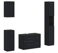 vidaXL Set di Mobili da Bagno da 4 Pezzi UTRECHT Nero