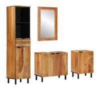 vidaXL Set di mobili da bagno in legno massello di acacia marrone
