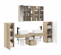 vidaXL Set di mobili da bagno in rovere Sonoma, 6 pezzi