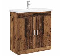 vidaXL Set di mobili da bagno, legno vecchio, 81 x 40 x 84,5 cm, in legno ingegnerizzato, organizer per il bagno, mobili moderni, unità portaoggetti e scaffali, decorazione elegante per gli elementi