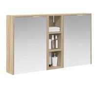 vidaXL Set di mobili da bagno per 3 pezzi 106 x 16 x 62,5 cm in legno costruito, bagno, rettangolare, design moderno, soluzioni di archiviazione intelligenti, accessori eleganti per organizzazione ed