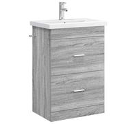 vidaXL Set di mobili da bagno Sonoma grigio, 61 x 40 x 84,5 cm, unità da bagno moderne, conservazione efficiente, organizzatore elegante, soluzioni compatte