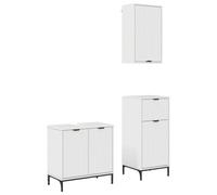 vidaXL Set di Mobili da Bagno vitaXL - Scaffale Moderno in Legno Ingegnerizzato con Cassetto per un'Organizzazione Chic e Porta a Cerniera