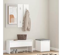 vidaXL Set di Mobili da Corridoio Bianco in Legno Multistrato
