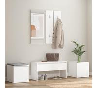 vidaXL Set di Mobili da Corridoio Bianco in Legno Multistrato