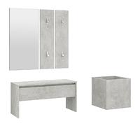 vidaXL Set di Mobili da Corridoio Grigio Cemento in Legno Multistrato