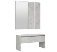 vidaXL Set di Mobili da Corridoio Grigio Cemento in Legno Multistrato