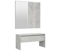 vidaXL Set di Mobili da Corridoio Grigio Cemento in Legno Multistrato