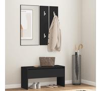 vidaXL Set di Mobili da Corridoio Nero in Legno Multistrato