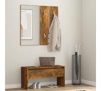 vidaXL Set di Mobili da Corridoio Rovere Fumo in Legno Multistrato