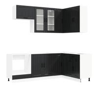 vidaXL Set di mobili da cucina 8 pcs Nero Legno ingegnerizzato