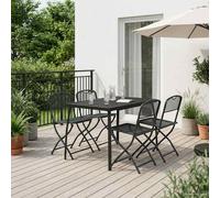 vidaXL Set di Mobili da Esterno 5 pcs Antracite Ferro e Acciaio, Arredo giardino e terrazzo, set esterno moderno, pieghevole, resistente agli agenti atmosferici, piano in rete, design compatto