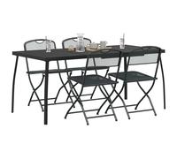vidaXL Set di Mobili da Esterno 5 pcs Antracite Ferro e Acciaio, Arredo giardino e terrazzo, set esterno moderno, pieghevole, resistente agli agenti atmosferici, piano in rete, design compatto
