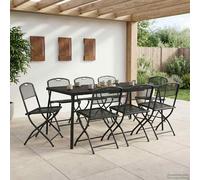 vidaXL Set di Mobili da Esterno 7 pcs Antracite Ferro e Acciaio