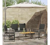 vidaXL Set di mobili da esterno, 9 pezzi, grigio e grigio scuro, set di mobili da esterno, stile rustico, resistente alle intemperie, comfort rattan sulla terrazza