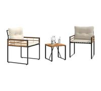 vidaXL Set di Mobili da Esterno con Cuscino 3 PCS Crema, Soggiorno, Moderno, Resistente, Soluzioni di Mobili per Una Casa Elegante, Confortevole e Funzionale con Materiali di qualità