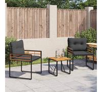 vidaXL Set di Mobili da Esterno con Cuscino 3 PCS Grigio Tenue, Soggiorno, Moderno, Resistente, Soluzioni di Mobili per Una Casa Elegante, Confortevole e Funzionale con Materiali di qualità