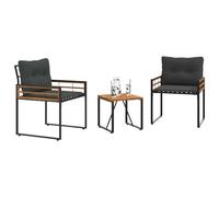 vidaXL Set di Mobili da Esterno con Cuscino 3 PCS Grigio Tenue, Soggiorno, Moderno, Resistente, Soluzioni di Mobili per Una Casa Elegante, Confortevole e Funzionale con Materiali di qualità