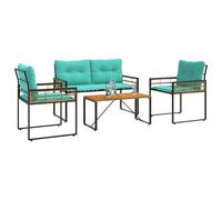 vidaXL Set di Mobili da Esterno con Cuscino 4 PCS Turchese, Soggiorno, Moderno, Resistente, Soluzioni di Mobili per Una Casa Elegante, Confortevole e Funzionale con Materiali di qualità