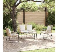 vidaXL Set di Mobili da Giardino 4 pcs Nero e antracite polyrattan