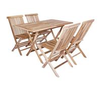 vidaXL Tuinmeubelset 5 st Naturel Massief Teakhout