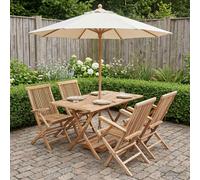 vidaXL Tuinmeubelset 5 st Naturel Massief Teakhout