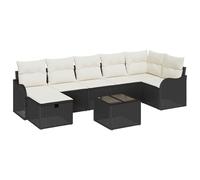 vidaXL Set di mobili da Giardino modulare da 8 Pezzi con Cuscini in Rattan Nero, Perfetto per Il Patio e Il Balcone. È Resistente alle intemperie e ha Una Disposizione dei posti a Sedere Versatile. L