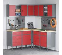 vidaXL Set di mobili da lavoro con cassetto 12 pcs Nero e Grigio