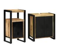 vidaXL Set di mobili per il bagno 2 pcs Legno di mango solido e grezzo