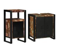 vidaXL Set di mobili per il bagno 2 pcs legno massello di riciclo