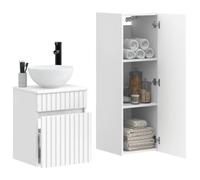 vidaXL Set di mobili per il bagno 2 pz Bianco 33 x 34,5 x 100 cm