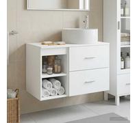 vidaXL Set di mobili da bagno, 2 pezzi, bianco, in legno di ingegneria,