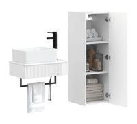 vidaXL Set di mobili per il bagno 2 pz Bianco Lucido