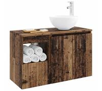 vidaXL Set di mobili per il bagno 2 pz Legno antico