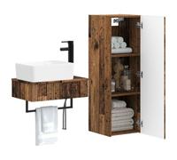 vidaXL Set di mobili per il bagno 2 pz Legno antico 33 x 34,5 x 100 cm