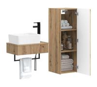 vidaXL Set di mobili per il bagno 2 pz Rovere Artigianale